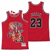 Bulls 23 Michael Jordan Red Hardwood Classics Skull Edition Jersey Yhua,baseball caps,new era cap wholesale,wholesale hats